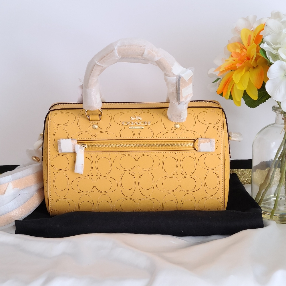 COACH ROWAN PERFORATED LOGO TOP HANDLE TOTE - Picture 3 of 16